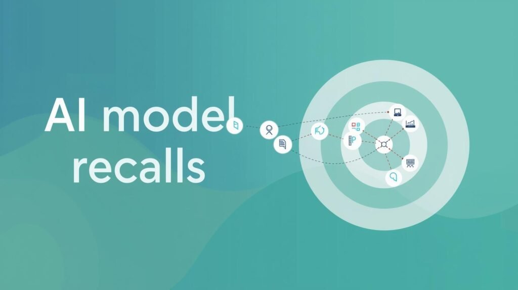 Illustration showing AI models recall by identifying all relevant predictions in machine learning
