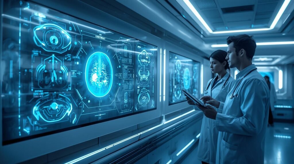 AI medical diagnosis assisting doctors in hospital