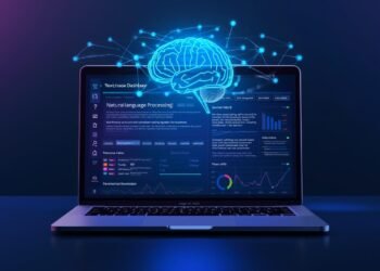 AI text analysis visualizing natural language processing and data-driven insights