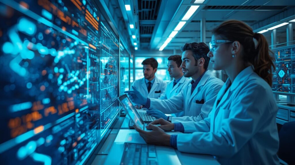 AI in drug discovery using artificial intelligence to analyze molecules and accelerate medicine development