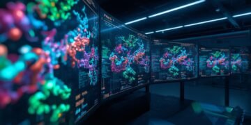 Computational drug design using AI to simulate molecular interactions before lab testing
