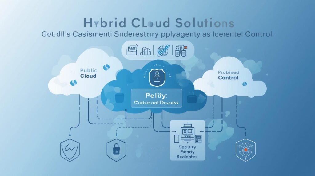 Hybrid cloud solutions combining public and private cloud infrastructure.
